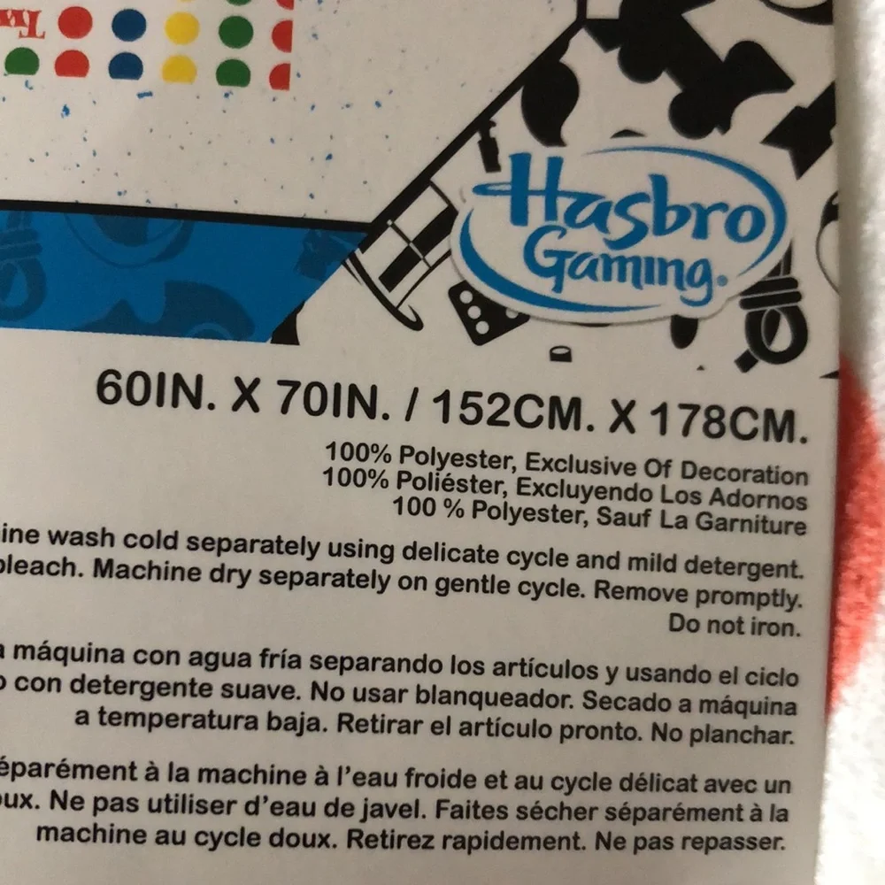 Hasbro Gaming Plush TWISTER Throw Blanket